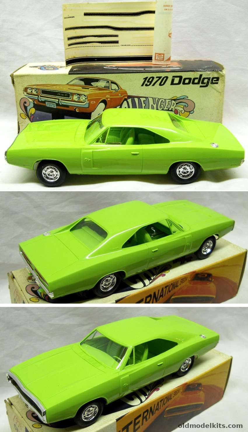 MPC 1/25 1970 Dodge Charger Sub Lime Promo With Original Box and Decals plastic model kit